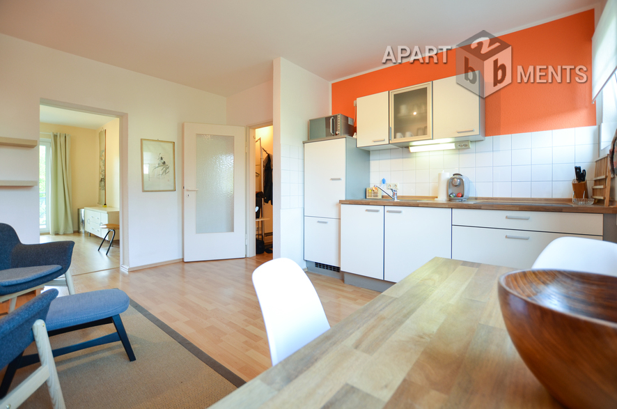 Bright 1.5 rooms single apartment with balcony and view into the greenery in Cologne-Niehl