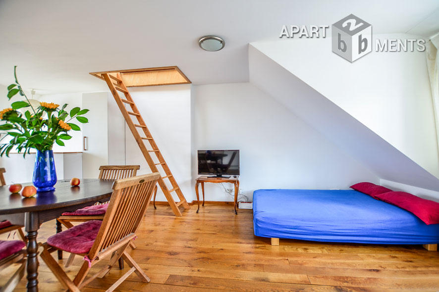 Modernly furnished maisonette apartment with roof terrace in Cologne-Altstadt-Nord