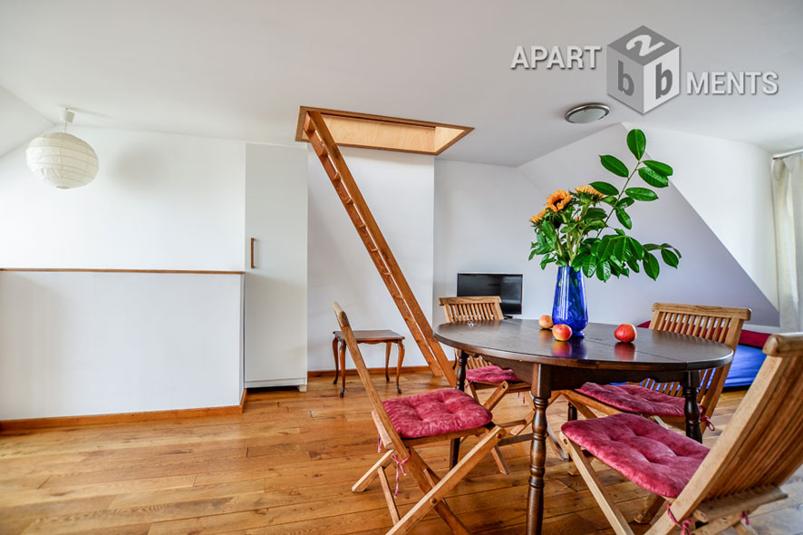 Modernly furnished maisonette apartment with roof terrace in Cologne-Altstadt-Nord