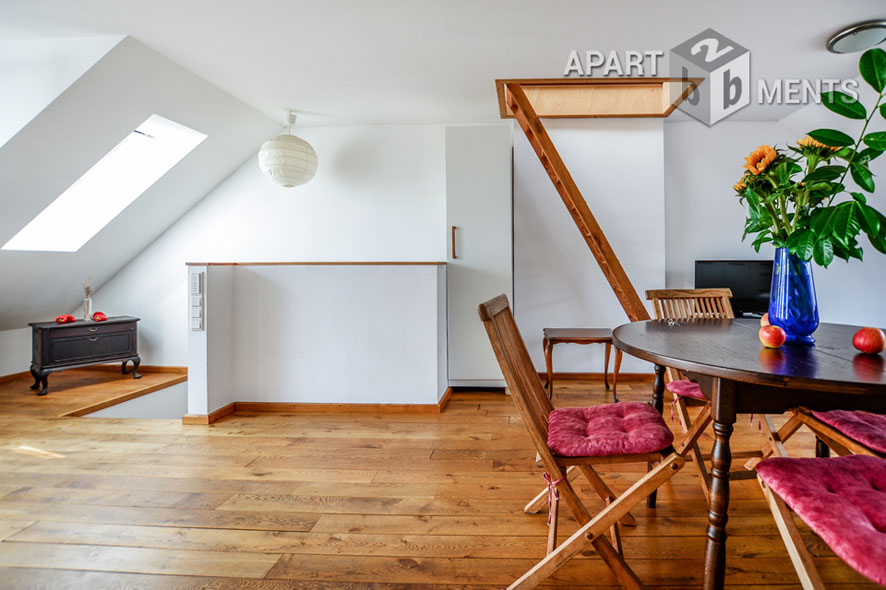 Modern möbliertes Maisonetteapartment mit Dachterrasse in Köln-Altstadt-Nord