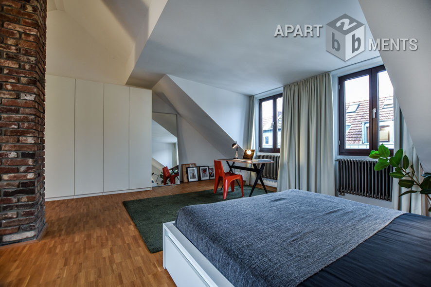 Open furnished maisonette with roof terrace in Cologne-Ehrenfeld