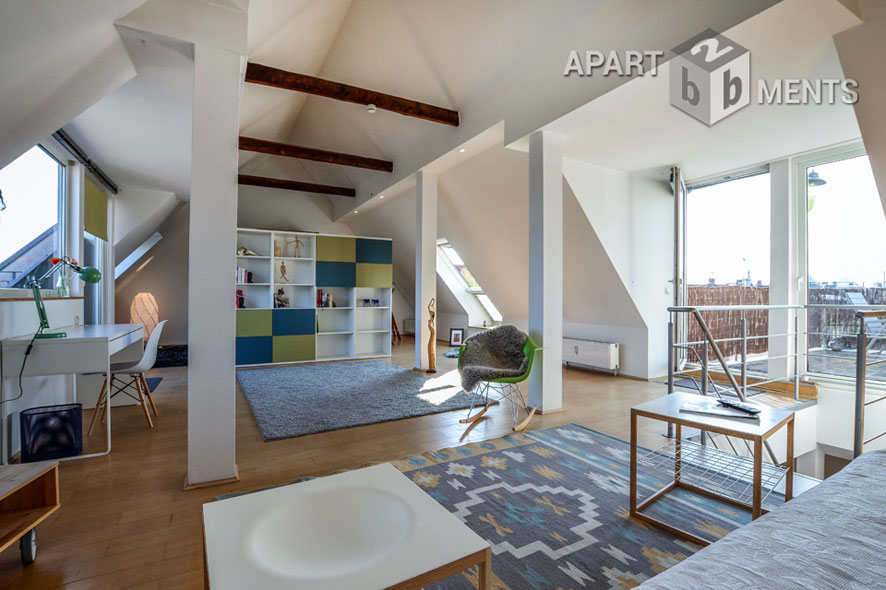 Loftartige möblierte Maisonette mit Panoramablick in Köln-Neustadt-Nord