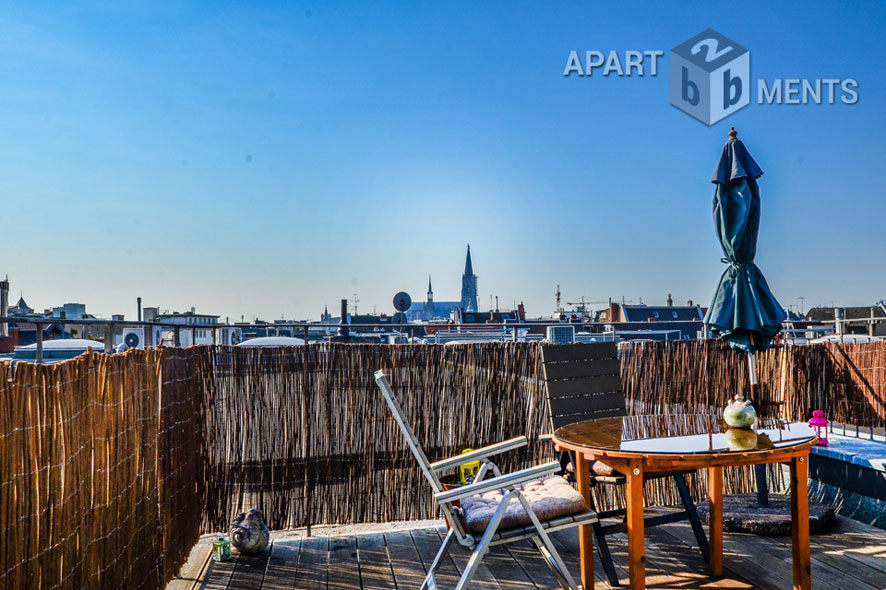 Loft-like furnished maisonette with panoramic view in Cologne-Neustadt-Nord