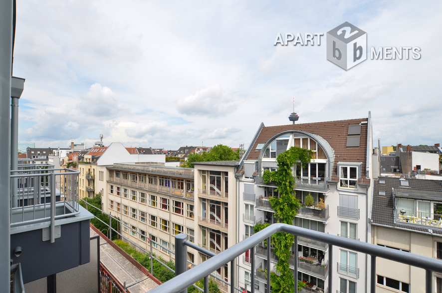 Modern furnished penthouse with two floors in Cologne-Neustadt-North