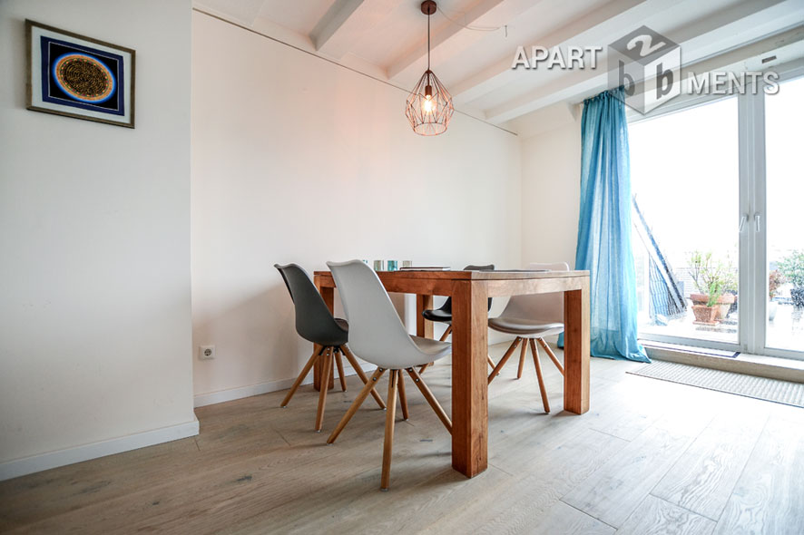 Modernly furnished maisonette apartment with roof terrace in Cologne-Sülz