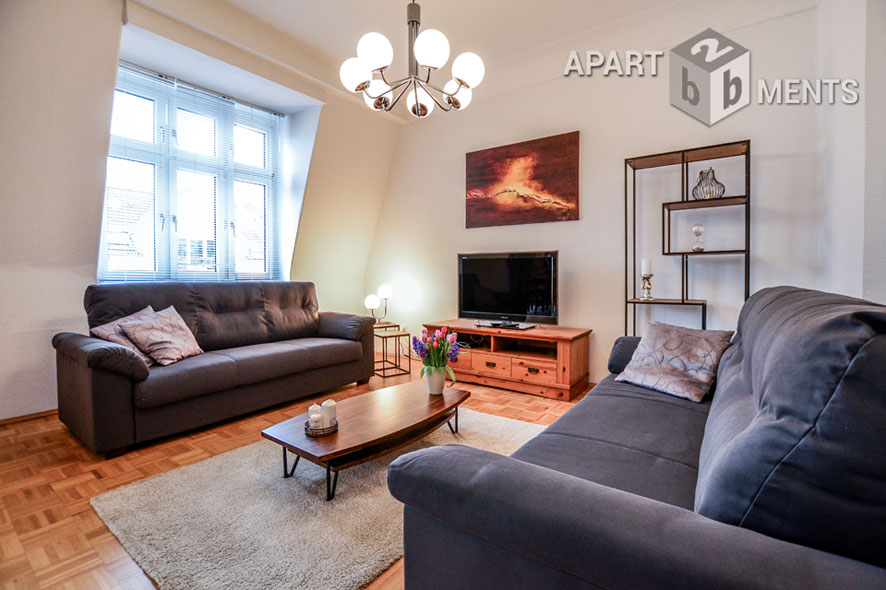 Furnished high quality 4-room-apartment with 2 bedrooms in Cologne-Niehl