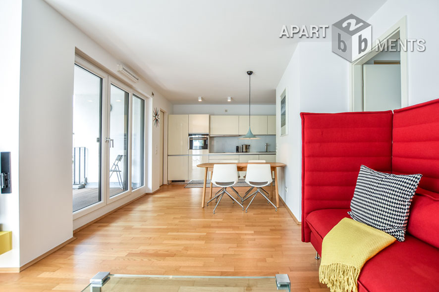 Luxuriös möblierte lichtdurchflutete Wohnung mit Balkon in Köln-Altstadt-Süd