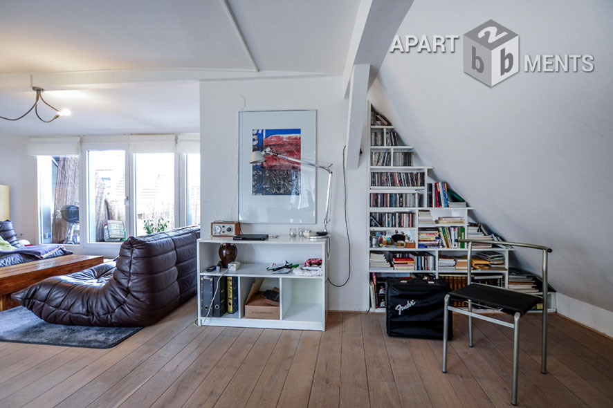 Attic loft with terrace in the Belgian Quarter in Cologne Old Town North