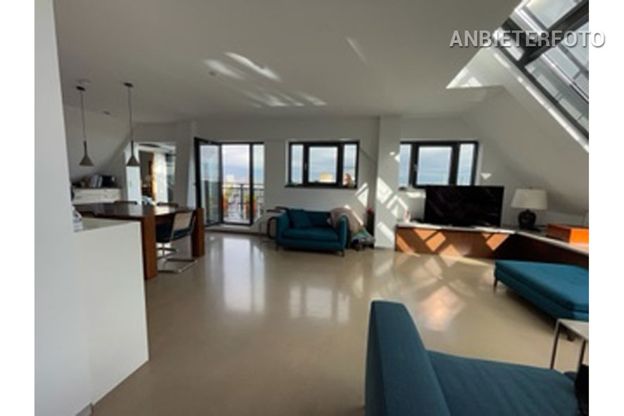 Furnished luxury penthouse maisonette on the Rhine with tower in Cologne-Neustadt-Süd