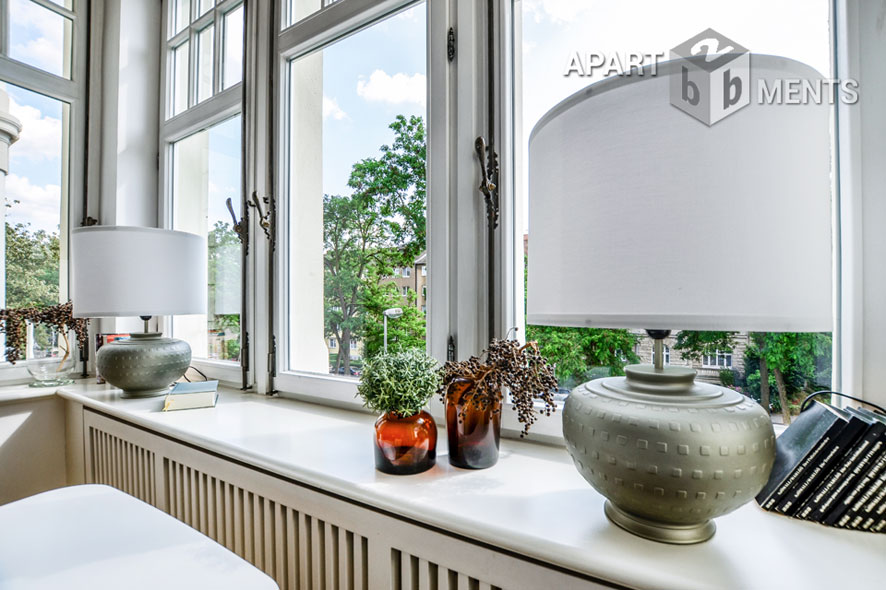 Furnished old building flat with elevator at Volksgarten in Cologne Neustadt-Süd