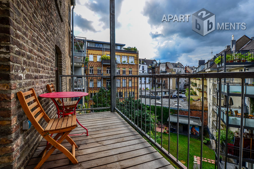 Fully furnished 2-room apartment with balcony in the Belgian Quarter in Cologne Neustadt-Nord