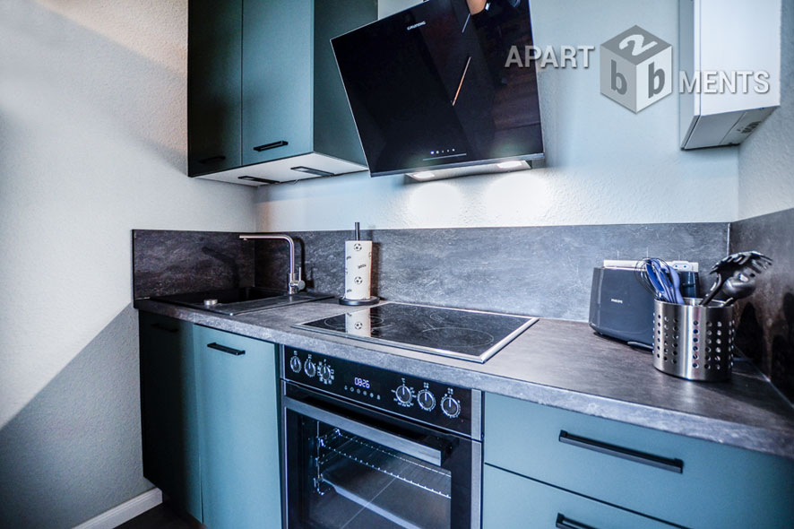 Furnished apartment with balcony in the AXA skyscraper in Cologne-Riehl