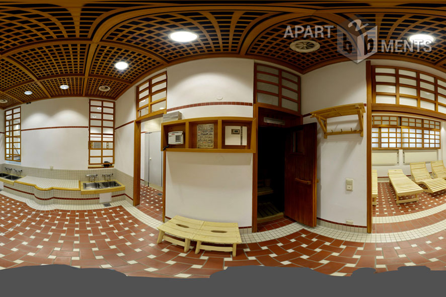 Furnished apartment with balcony in the AXA skyscraper in Cologne-Riehl