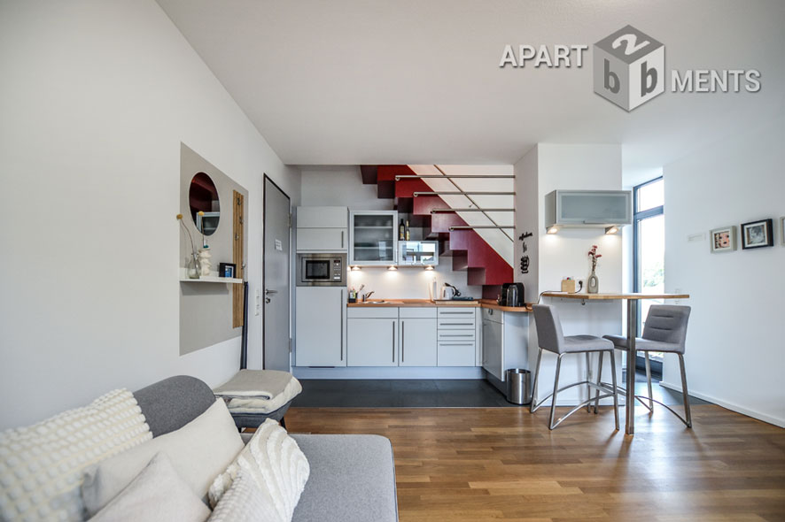 Möblierte 2-Zimmer-Maisonette direkt am Rhein in Wesseling-Urfeld