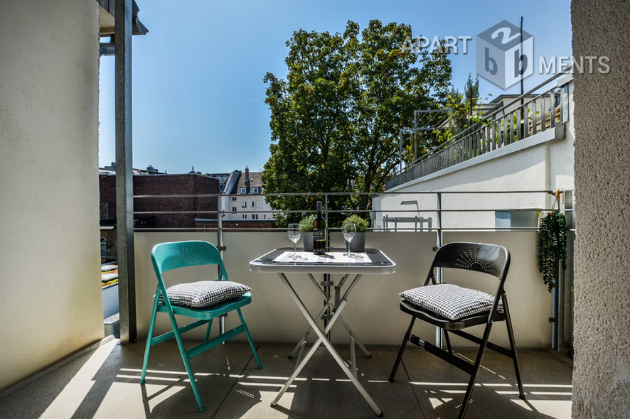 Hochwertig modern möblierte Wohnung mit Balkon in Köln-Altstadt-Süd