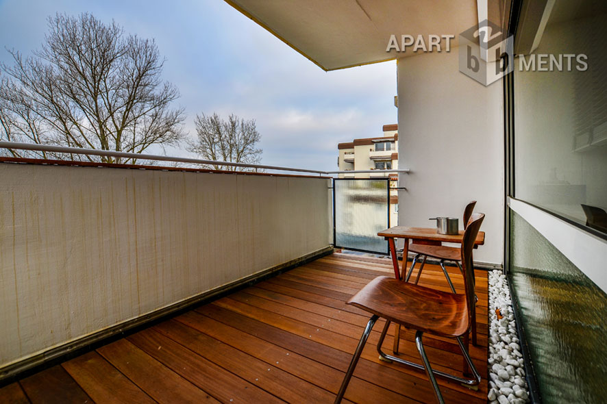 Möblierte 3-Zimmer-Wohnung mit Balkon mit Rheinblick in Köln-Mülheim