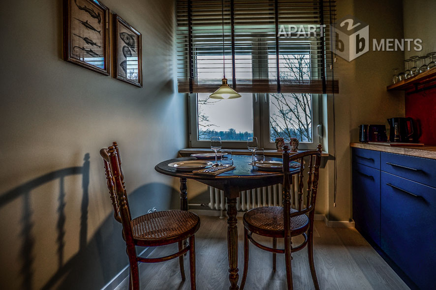 Möblierte 3-Zimmer-Wohnung mit Balkon mit Rheinblick in Köln-Mülheim