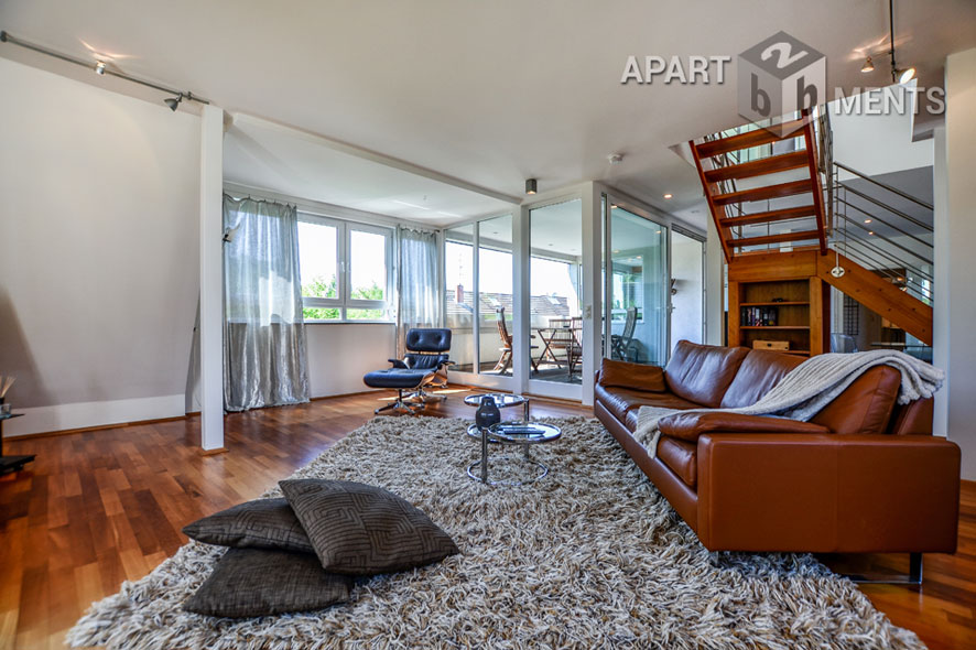 Furnished loft-style duplex with a loggia and a balcony in Cologne-Braunsfeld