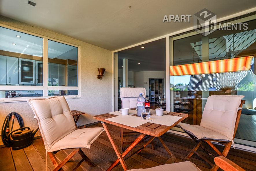 Furnished loft-style duplex with a loggia and a balcony in Cologne-Braunsfeld