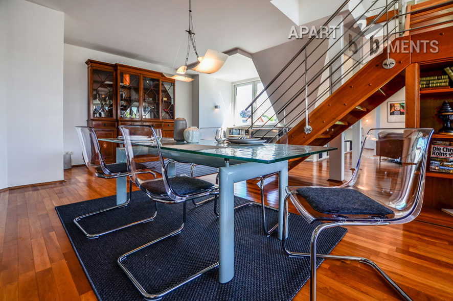Furnished loft-style duplex with a loggia and a balcony in Cologne-Braunsfeld