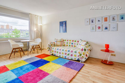 Friendly furnished single apartment with balcony in Düsseldorf-Düsseltal