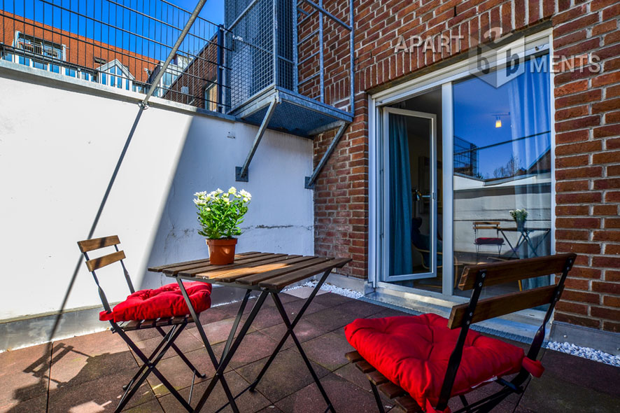 Furnished apartment with terrace near the university in Düsseldorf-Wersten