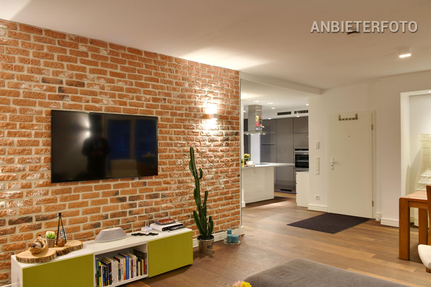 Gestylt möbliertes und zentral gelegenes loftähnliches Apartment in Düsseldorf-Unterbilk