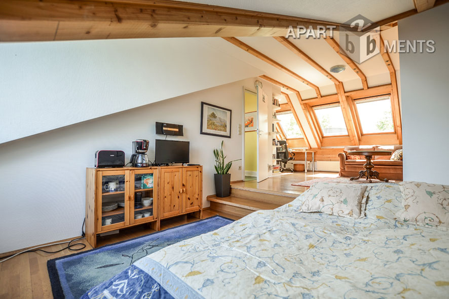 Cosy furnished attic studio with view into green in Bonn-Kessenich