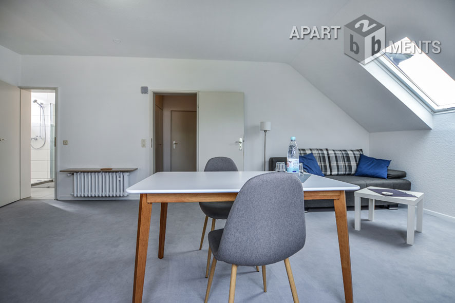 Large furnished room with private bathroom and balcony in Sankt Augustin