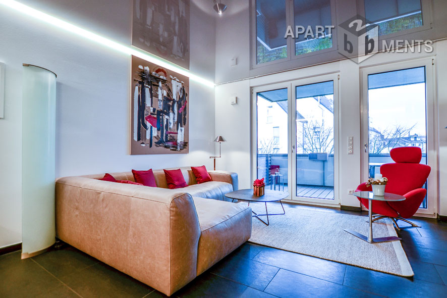 Möblierte Wohnung der Top-Kategorie mit Sauna und Balkon in Bonn-Beuel